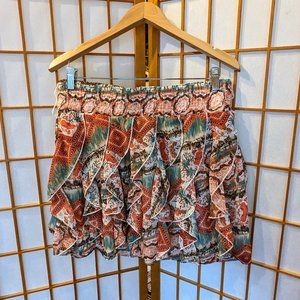 Vanity brand layered vibrant mini skirt